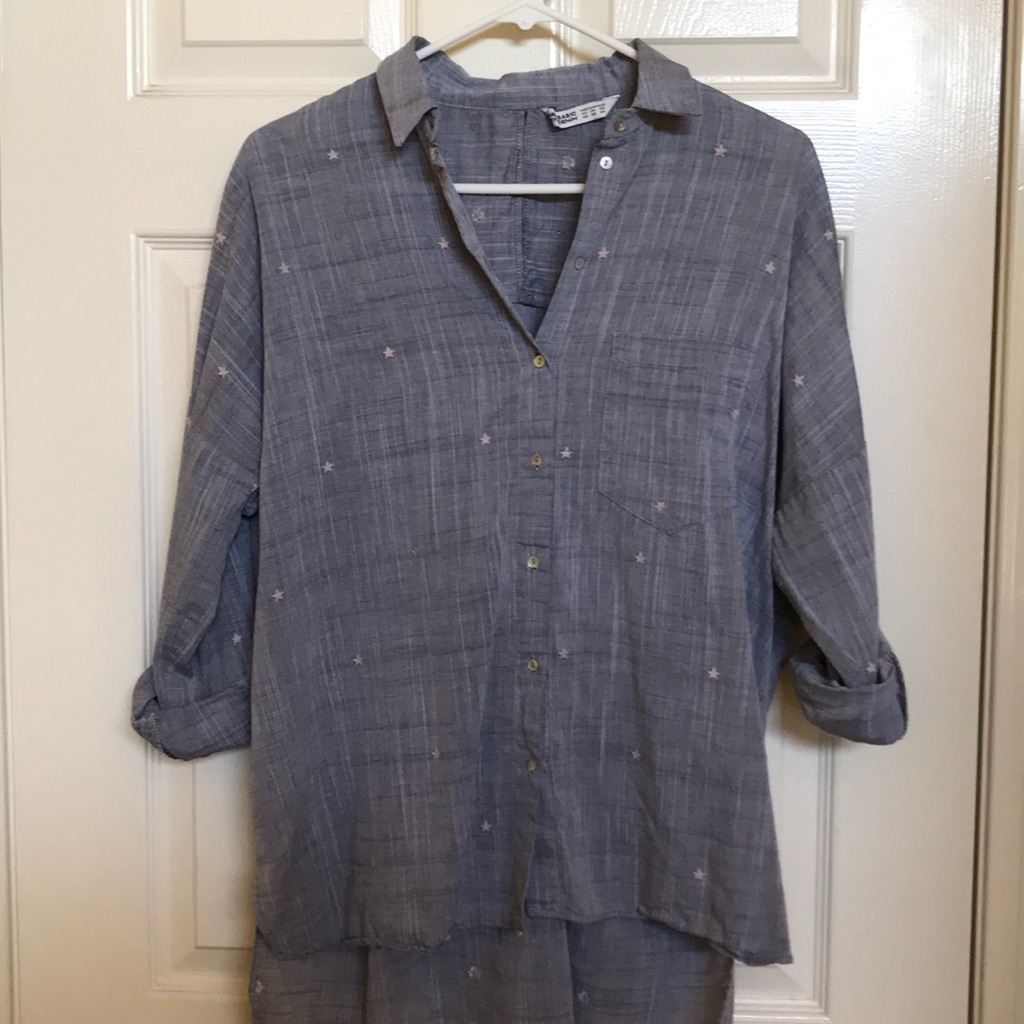 Light Grey/Blue Button Down